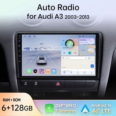 NOBRAND Junsun Autoradio GPS Navigation Android 14 pour Audi A3 8P 2003-2013 9 pouces 4G 6+128GB CarPlay Android Auto WiFi Bluetooth - Publicité NOBRAND Junsun Autoradio GPS Navigation Android 14 pour Audi A3 8P 2003-2013 9 pouces 4G 6+128GB CarPlay Android Auto WiFi Bluetooth - Publicité