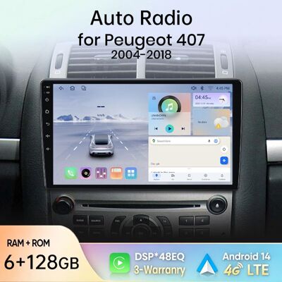 NOBRAND Junsun Autoradio GPS Navigation Android 14 pour Peugeot 407 2004-2011 9 pouces 4G 6+128GB CarPlay Android Auto WiFi Bluetooth - Publicité NOBRAND Junsun Autoradio GPS Navigation Android 14 pour Peugeot 407 2004-2011 9 pouces 4G 6+128GB CarPlay Android Auto WiFi Bluetooth - Publicité