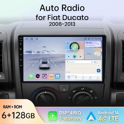 NOBRAND Junsun Autoradio GPS Navigation Android 14 pour Fiat Ducato 2006-2015 9 pouces 4G 6+128GB CarPlay Android Auto WiFi Bluetooth - Publicité NOBRAND Junsun Autoradio GPS Navigation Android 14 pour Fiat Ducato 2006-2015 9 pouces 4G 6+128GB CarPlay Android Auto WiFi Bluetooth - Publicité
