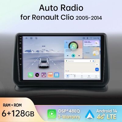 NOBRAND Junsun Autoradio GPS Navigation Android 14 pour Renault Clio 3 2005-2014 9 pouces 4G 6+128GB CarPlay Android Auto WiFi Bluetooth - Publicité NOBRAND Junsun Autoradio GPS Navigation Android 14 pour Renault Clio 3 2005-2014 9 pouces 4G 6+128GB CarPlay Android Auto WiFi Bluetooth - Publicité