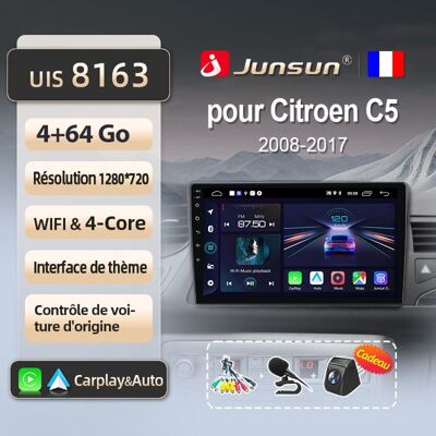 Autoradio Junsun - NOBRAND - Citroen C5 2008-2017 - 4Go RAM - 64Go Stockage - WIFI Carplay GPS - Publicité Autoradio Junsun - NOBRAND - Citroen C5 2008-2017 - 4Go RAM - 64Go Stockage - WIFI Carplay GPS - Publicité