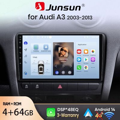 NOBRAND Junsun Autoradio GPS Navigation Android 14 pour Audi A3 8P 2003-2013 9 pouces HD 4+64GB CarPlay Android Auto WiFi Bluetooth - Publicité NOBRAND Junsun Autoradio GPS Navigation Android 14 pour Audi A3 8P 2003-2013 9 pouces HD 4+64GB CarPlay Android Auto WiFi Bluetooth - Publicité