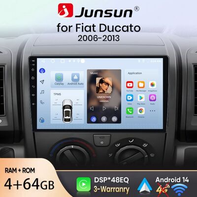 NOBRAND Junsun Autoradio GPS Navigation Android 14 pour Fiat Ducato 2006-2015 9 pouces HD 4+64GB CarPlay Android Auto WiFi Bluetooth - Publicité NOBRAND Junsun Autoradio GPS Navigation Android 14 pour Fiat Ducato 2006-2015 9 pouces HD 4+64GB CarPlay Android Auto WiFi Bluetooth - Publicité