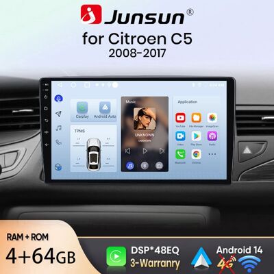 NOBRAND Junsun Autoradio GPS Navigation Android 14 pour Citroen C5 2008-2017 10 pouces HD 4+64GB CarPlay Android Auto WiFi Bluetooth - Publicité NOBRAND Junsun Autoradio GPS Navigation Android 14 pour Citroen C5 2008-2017 10 pouces HD 4+64GB CarPlay Android Auto WiFi Bluetooth - Publicité