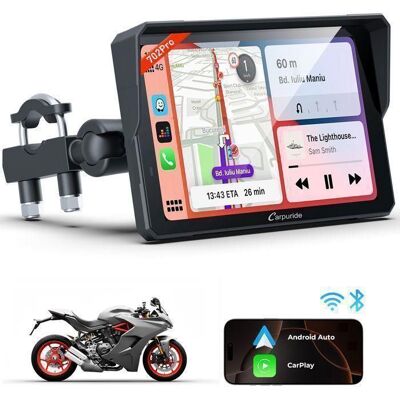 CARPURIDE W702 Pro Autoradio Écran Carplay Moto avec Interphone Fonction sans Fil Carplay et Android AutoBaromètre Boussole Noir - Publicité CARPURIDE W702 Pro Autoradio Écran Carplay Moto avec Interphone Fonction sans Fil Carplay et Android AutoBaromètre Boussole Noir - Publicité