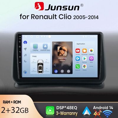 NOBRAND Junsun Autoradio GPS Navigation Android 14 pour Renault Clio 3 2005-2014 9 pouces HD 2+32GB CarPlay Android Auto WiFi Bluetooth - Publicité NOBRAND Junsun Autoradio GPS Navigation Android 14 pour Renault Clio 3 2005-2014 9 pouces HD 2+32GB CarPlay Android Auto WiFi Bluetooth - Publicité