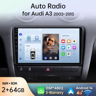 NOBRAND litillbuly Autoradio GPS Navigation Android 14 pour Audi A3 8P 2003-2013 9 pouces HD 2+64GB CarPlay Android Auto WiFi Bluetooth - Publicité NOBRAND litillbuly Autoradio GPS Navigation Android 14 pour Audi A3 8P 2003-2013 9 pouces HD 2+64GB CarPlay Android Auto WiFi Bluetooth - Publicité