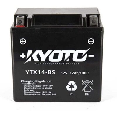 Batterie SLA Kyoto pour Moto Aprilia 1000 ETV caponord 2001 à 2007 YTX14-BS / 12V 12Ah Noir - Publicité Batterie SLA Kyoto pour Moto Aprilia 1000 ETV caponord 2001 à 2007 YTX14-BS / 12V 12Ah Noir - Publicité