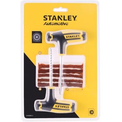 STANLEY Kit de Réparation de Crevaison STHT80891-0 + Tube de Colle + 5 Mèches de Réparation Jaune - Publicité STANLEY Kit de Réparation de Crevaison STHT80891-0 + Tube de Colle + 5 Mèches de Réparation Jaune - Publicité