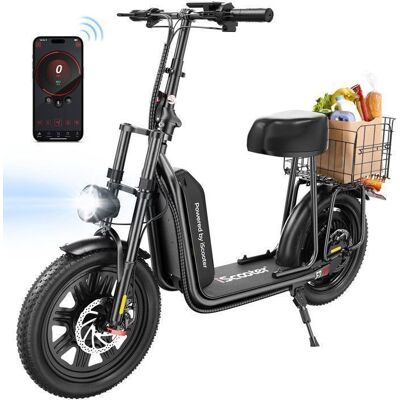 Trottinette électrique iScooter F7 avec siège-16-1000W-50 km Autonomie -Batterie amovible-Panier amovible-Tout-terrain et urbain Noir - Publicité Trottinette électrique iScooter F7 avec siège-16-1000W-50 km Autonomie -Batterie amovible-Panier amovible-Tout-terrain et urbain Noir - Publicité