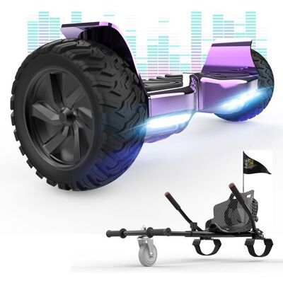 Hoverboard RCB 8.5 Pouces Scooter électrique Tout Terrain Gyropode Hummer Bluetooth LED + Hoverkart Karting Réglable Violet&Noir - Publicité Hoverboard RCB 8.5 Pouces Scooter électrique Tout Terrain Gyropode Hummer Bluetooth LED + Hoverkart Karting Réglable Violet&Noir - Publicité