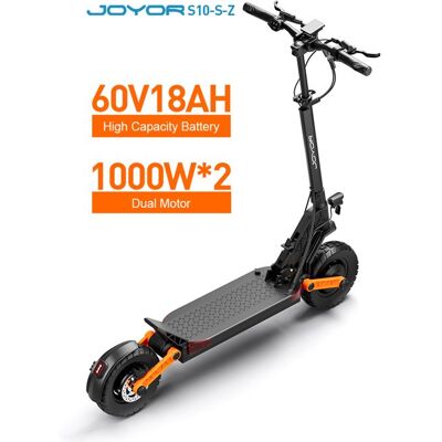 Trottinette électrique-JOYOR S10-S-Z-pliablemoteurs 1000W*2batterie 60V 18Ahpneus 10autonomie 75km Noir - Publicité Trottinette électrique-JOYOR S10-S-Z-pliablemoteurs 1000W*2batterie 60V 18Ahpneus 10autonomie 75km Noir - Publicité