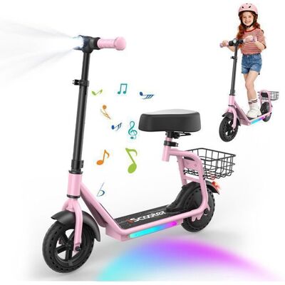 ISCOOTER Trottinette électrique enfant avec siège 2 en 1 iK7-8 à 14 Ans-Contrôle parental APP-Autonomie 15km-Bluetooth musique-Rose Rose - Publicité ISCOOTER Trottinette électrique enfant avec siège 2 en 1 iK7-8 à 14 Ans-Contrôle parental APP-Autonomie 15km-Bluetooth musique-Rose Rose - Publicité