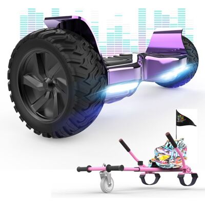 Hoverboard RCB 8.5 Pouces Scooter électrique Tout Terrain Gyropode Hummer Bluetooth LED + Hoverkart Karting Réglable Violet&Rose - Publicité Hoverboard RCB 8.5 Pouces Scooter électrique Tout Terrain Gyropode Hummer Bluetooth LED + Hoverkart Karting Réglable Violet&Rose - Publicité