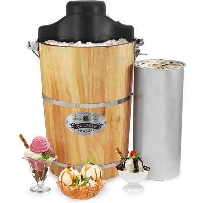Sorbetière électrique vintage - Elite Gourmet - Capacité 56 L - Fonctionnement silencieux Gris - Publicité Sorbetière électrique vintage - Elite Gourmet - Capacité 56 L - Fonctionnement silencieux Gris - Publicité