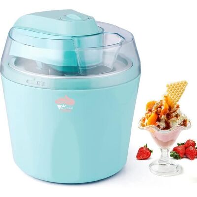 Sorbetière Électrique15L Machine à Glace avec Fonction Minuterie et Bol de Congélation AmovibleLivret de Recettes Incluspour Glac Bleu - Publicité Sorbetière Électrique15L Machine à Glace avec Fonction Minuterie et Bol de Congélation AmovibleLivret de Recettes Incluspour Glac Bleu - Publicité