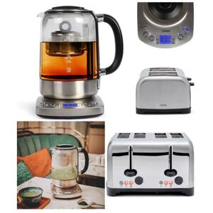 LIVOO Théière bouilloire électrique INOX 1.7L + Grille-pain 1700 W INOX 4 fentes larges 3 cm Gris - Publicité LIVOO Théière bouilloire électrique INOX 1.7L + Grille-pain 1700 W INOX 4 fentes larges 3 cm Gris - Publicité