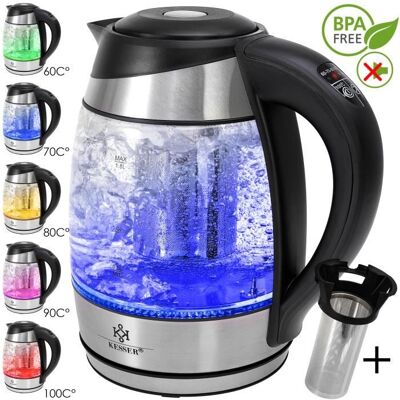 Bouilloire électrique Kesser 1,8L Acier inoxydable 2200W - Contrôle de température - Publicité Bouilloire électrique Kesser 1,8L Acier inoxydable 2200W - Contrôle de température - Publicité