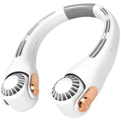 Ventilateur cou rechargeable - 1 pièce 3 vitesses réglables - Portable pour travail Cuneary Blanc - Publicité Ventilateur cou rechargeable - 1 pièce 3 vitesses réglables - Portable pour travail Cuneary Blanc - Publicité