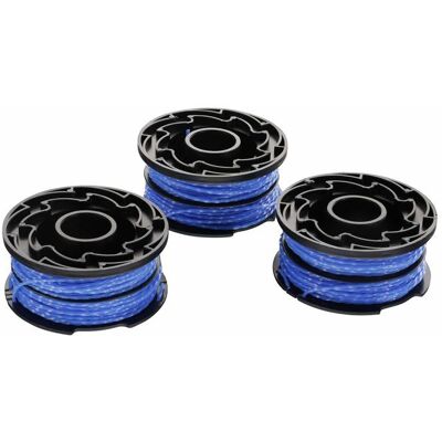AIMOONSA Lot de 3 bobines de fil 15 mm (2×6 m) A6441X3-XJ pour coupe-bordures BLACK+DECKER - Déroulement automatique Bleu - Publicité AIMOONSA Lot de 3 bobines de fil 15 mm (2×6 m) A6441X3-XJ pour coupe-bordures BLACK+DECKER - Déroulement automatique Bleu - Publicité
