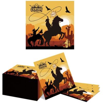 Serviettes Western Cowboy - 40 Pièces - Wild West - Anniversaire Fête Country Aucunely - Publicité Serviettes Western Cowboy - 40 Pièces - Wild West - Anniversaire Fête Country Aucunely - Publicité