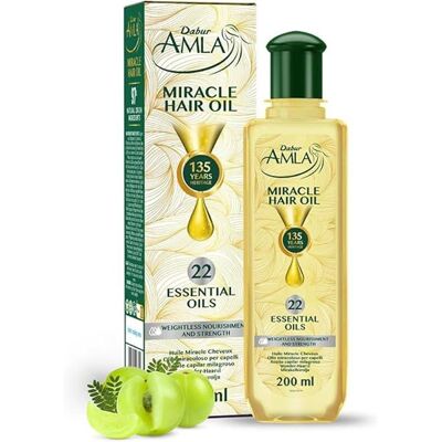 Dabur Amla Miracle Oil – 200 ml Infusée avec 22 huiles essentielles ayurvédiques - Publicité Dabur Amla Miracle Oil – 200 ml Infusée avec 22 huiles essentielles ayurvédiques - Publicité