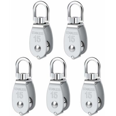 Poulie simple pivotante - AIMOONSA - M15 - Acier inoxydable 304 - Rotation 360° - Charge 35 kg - Publicité Poulie simple pivotante - AIMOONSA - M15 - Acier inoxydable 304 - Rotation 360° - Charge 35 kg - Publicité