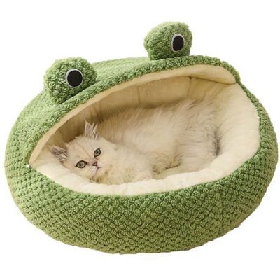 Lit pour chat - AIMOONSA - Grenouille - Velours éponge chaud - Fond antidérapant - Diamètre 40-60 cm Vert - Publicité Lit pour chat - AIMOONSA - Grenouille - Velours éponge chaud - Fond antidérapant - Diamètre 40-60 cm Vert - Publicité