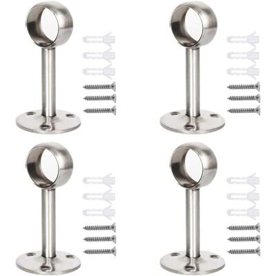 Support de Tringle à Rideaux - HANDEIU - Acier Inoxydable - 4 pièces - 10 kg - Argent Gris - Publicité Support de Tringle à Rideaux - HANDEIU - Acier Inoxydable - 4 pièces - 10 kg - Argent Gris - Publicité