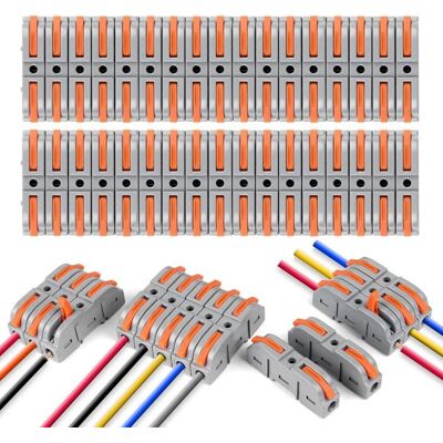 HANDEIU Connecteurs Électriques Rapide avec Levier34 PCS Bornes de Connexion Rapide 1-Fil 2-EntréesDomino Électrique Rapides - Publicité HANDEIU Connecteurs Électriques Rapide avec Levier34 PCS Bornes de Connexion Rapide 1-Fil 2-EntréesDomino Électrique Rapides - Publicité