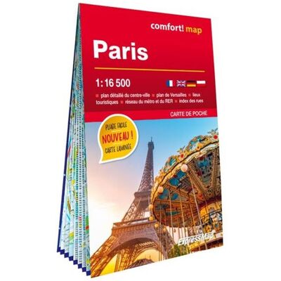 Carte de poche laminée - Paris - Plan de ville - Informations touristiques - Métro - Versailles - Publicité Carte de poche laminée - Paris - Plan de ville - Informations touristiques - Métro - Versailles - Publicité