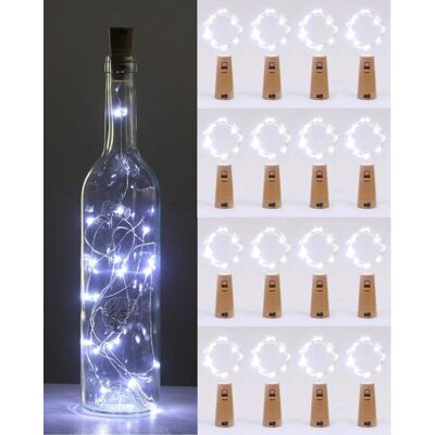 HANDEIU Guirlande lumineuse LED pour bouteille2 m 20 LED étanche adaptée pour Noël fête mariage jardin16 pièces de lumière blanche - Publicité HANDEIU Guirlande lumineuse LED pour bouteille2 m 20 LED étanche adaptée pour Noël fête mariage jardin16 pièces de lumière blanche - Publicité