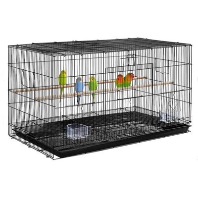 OHMG HSTURYZ Cage Oiseau Cage pour Perruches Perroquets Pinsons Cockatiels Conures Inséparables Canaris Noir Noir - Publicité OHMG HSTURYZ Cage Oiseau Cage pour Perruches Perroquets Pinsons Cockatiels Conures Inséparables Canaris Noir Noir - Publicité
