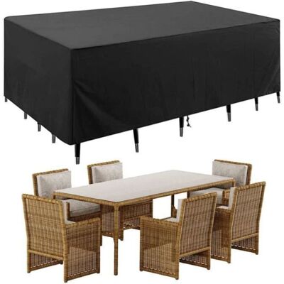 Housse de table de jardin - Imperméable - Noir - 250x150x90 cm - Résistant aux déchirures - Protection UV ALURRA Noir - Publicité Housse de table de jardin - Imperméable - Noir - 250x150x90 cm - Résistant aux déchirures - Protection UV ALURRA Noir - Publicité