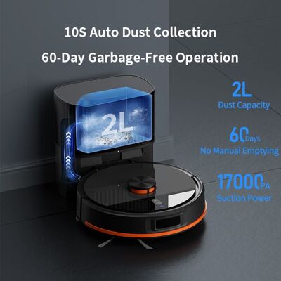 BOWAI Aspirateur robot 3 en 1 avec base: dpoussirage laser nettoyage intelligent navigation LiDAR autonomie de 120minutes noir Noir - Publicité BOWAI Aspirateur robot 3 en 1 avec base: dpoussirage laser nettoyage intelligent navigation LiDAR autonomie de 120minutes noir Noir - Publicité