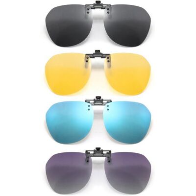 Clip lunettes soleil polarisées - Lot 4 relevable ultra léger convient pour homme femme conduite plein air Aucunely - Publicité Clip lunettes soleil polarisées - Lot 4 relevable ultra léger convient pour homme femme conduite plein air Aucunely - Publicité