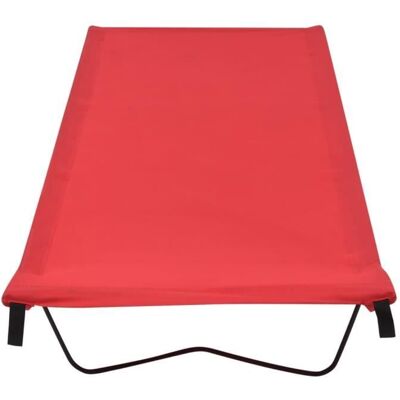 AYNEFY Lit de camping 180x60x19 cm Tissu Oxford et acier Rouge Rouge - Publicité AYNEFY Lit de camping 180x60x19 cm Tissu Oxford et acier Rouge Rouge - Publicité