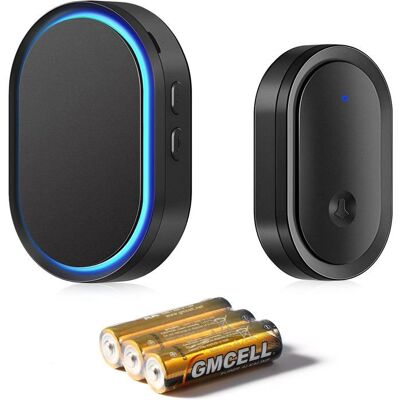 Sonnette sans Fil Exterieur Etanche 300M Sonnette de Porte à Pile 60 Mélodies au 5 Niveaux Volumes pour Maison au Bureau Noir Noir - Publicité Sonnette sans Fil Exterieur Etanche 300M Sonnette de Porte à Pile 60 Mélodies au 5 Niveaux Volumes pour Maison au Bureau Noir Noir - Publicité