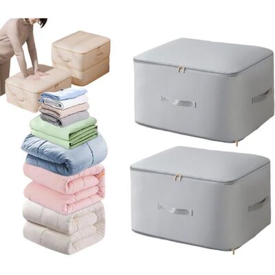 Sac compression couette - Lot 2 Gris L Sans aspirateur étanche poussière vêtements - Sac rangement Aucunely - Publicité Sac compression couette - Lot 2 Gris L Sans aspirateur étanche poussière vêtements - Sac rangement Aucunely - Publicité