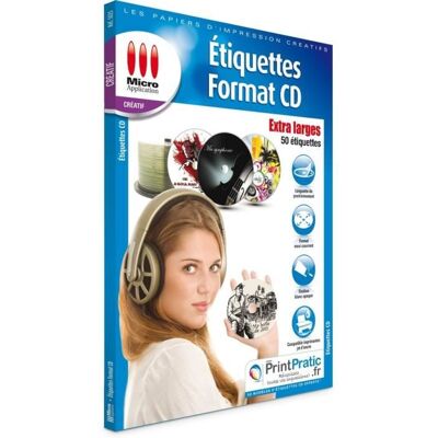 50 ETIQUETTES CD EXTRA LARGE - Publicité 50 ETIQUETTES CD EXTRA LARGE - Publicité
