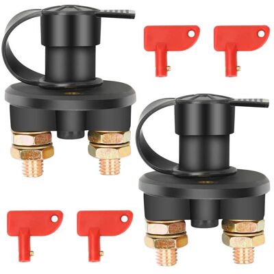 Interrupteur coupe-batterie - AIMOONSA - ON/OFF - 12/24V - 200A - 2 voies - Publicité Interrupteur coupe-batterie - AIMOONSA - ON/OFF - 12/24V - 200A - 2 voies - Publicité