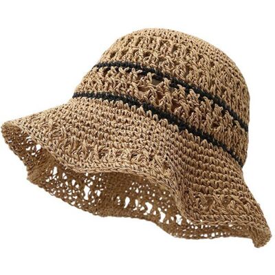 AUCUNELY Chapeau Plage Élégant - 1 Pièce - Paille Pliable Respirant - Jardin Voyage Femme - Publicité AUCUNELY Chapeau Plage Élégant - 1 Pièce - Paille Pliable Respirant - Jardin Voyage Femme - Publicité