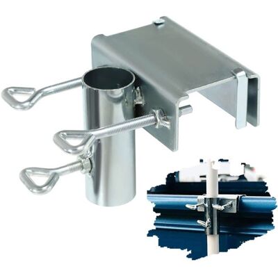Support de parasol balcon AIMOONSA - pince fixation métal gris pour mât 28-32 mm 17x12x10 cm Gris - Publicité Support de parasol balcon AIMOONSA - pince fixation métal gris pour mât 28-32 mm 17x12x10 cm Gris - Publicité