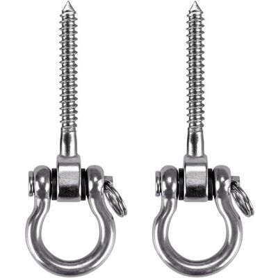 HANDEIU 2 Pcs Crochet a VisserAcier Inoxydable 304 Robuste 180°Crochet Plafond Max 450kg - Publicité HANDEIU 2 Pcs Crochet a VisserAcier Inoxydable 304 Robuste 180°Crochet Plafond Max 450kg - Publicité