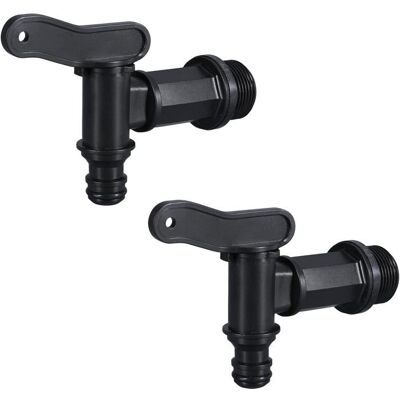 AIMOONSA Robinet de vidange plastique 3/4 pour tonneau deau – 2 pièces noir raccord tuyau - Publicité AIMOONSA Robinet de vidange plastique 3/4 pour tonneau deau – 2 pièces noir raccord tuyau - Publicité