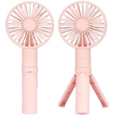 HANDEIU ventilateurs pliablesVentilateur portable USB de bureau à double usage Mini ventilateur rechargeable pratique pour la maison Rose - Publicité HANDEIU ventilateurs pliablesVentilateur portable USB de bureau à double usage Mini ventilateur rechargeable pratique pour la maison Rose - Publicité