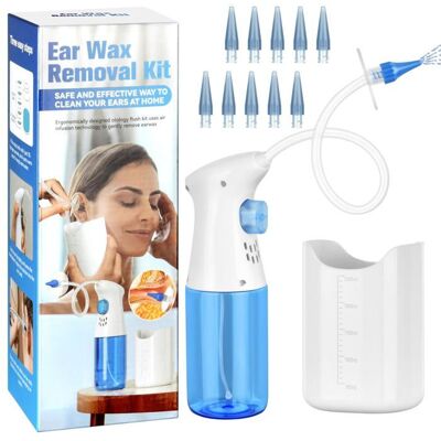 Kit nettoyage oreille - Manuel lave-oreille - Sans risque adulte enfant - Enlève cérumen - Hygiène Lumiryn - Publicité Kit nettoyage oreille - Manuel lave-oreille - Sans risque adulte enfant - Enlève cérumen - Hygiène Lumiryn - Publicité