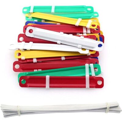 Reliure Plastique 50 Pièces - Fixation Papier Organisateur Attaches Perforé avec Boucle pour Archives et Documents Cuneary - Publicité Reliure Plastique 50 Pièces - Fixation Papier Organisateur Attaches Perforé avec Boucle pour Archives et Documents Cuneary - Publicité