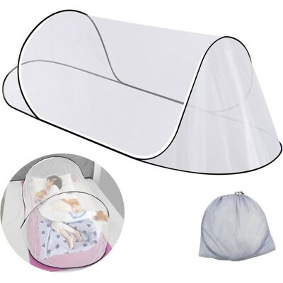 VIVIDMART Moustiquaire simple pliable pas besoin dinstaller anti-moustiques adaptée aux voyages au camping aux dortoirs Blanc - Publicité VIVIDMART Moustiquaire simple pliable pas besoin dinstaller anti-moustiques adaptée aux voyages au camping aux dortoirs Blanc - Publicité