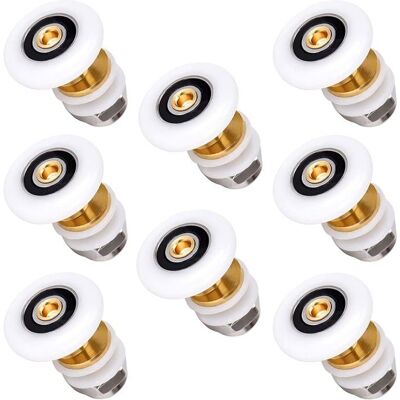 HANDEIU Roulette Porte Coulissante Douche Roulette Douche 8PCS Roulettes Porte Douche Pour Rouleau Avec Diamètre de Roues 25mm Blanc - Publicité HANDEIU Roulette Porte Coulissante Douche Roulette Douche 8PCS Roulettes Porte Douche Pour Rouleau Avec Diamètre de Roues 25mm Blanc - Publicité